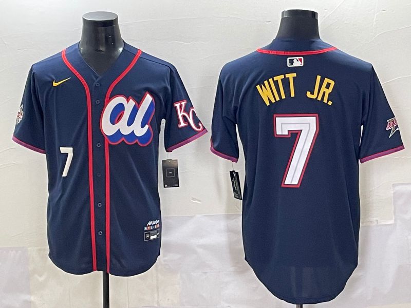 Men 2025 Kansas City Royals #7 Witt jr Drak Blue All star Blank Blue Nike MLB Jersey style 3->kansas city royals->MLB Jersey